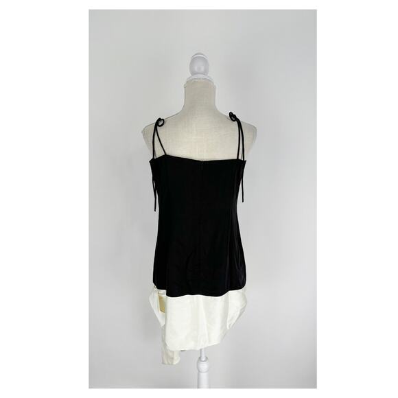 Aria Cove Taylor Satin Cami Mini Dress Oversized Bow Black White Womens Size 12 - Picture 9 of 14